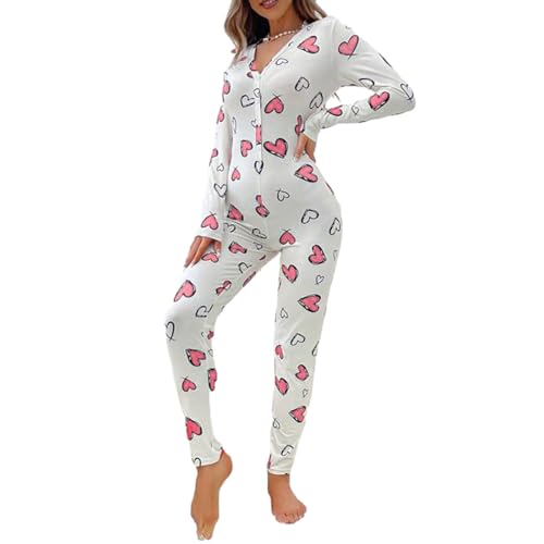 Amazon.com: Sorlife Women Sexy Bodycon Onesie Pajama Heart Print